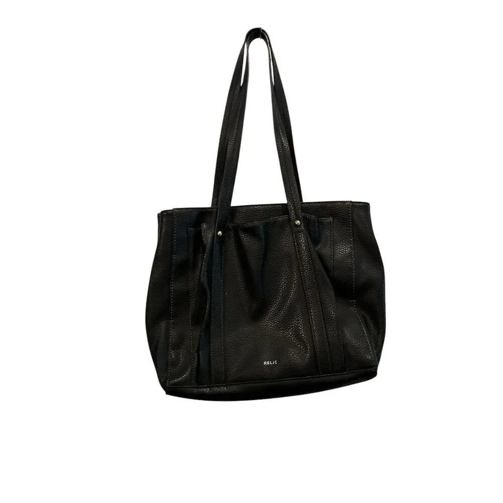 Relic Women's Black Geometric Shoulder Bag with Multiple Compartments‎